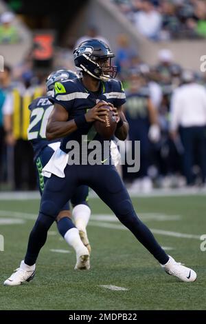 Santa Clara, California, USA. 3rd Oct, 2021. San Francisco 49ers safety  Talanoa Hufanga (29) attempts to block Seattle Seahawks quarterback Geno  Smith (7) kick on Sunday, October 03, 2021, at Levis Stadium