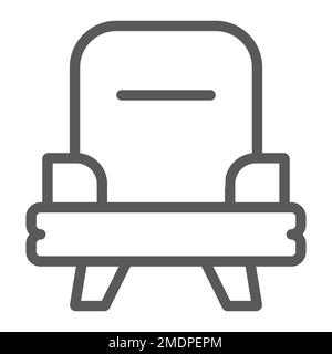Armchair line icon, furniture and home, chair sign, vector graphics, a linear pattern on a white background, eps 10. Stock Vector