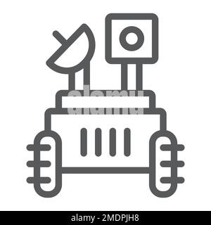 Moon rover line icon, space and exploration, space rover sign, vector graphics, a linear pattern on a white background, eps 10. Stock Vector