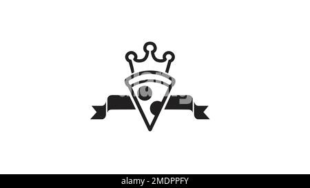 creative black pizza crown logo vector design illustration Stock Vector