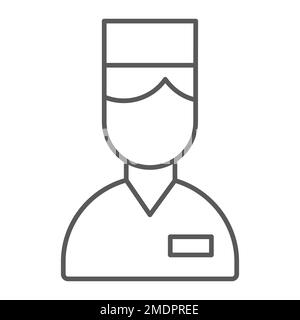 Valet thin line icon, hotel and service, concierge sign, vector graphics, a linear pattern on a white background, eps 10. Stock Vector