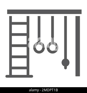 Wall bars glyph icon, sport and home, gym sign, vector graphics, a solid pattern on a white background, eps 10. Stock Vector