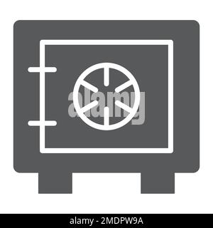 Safe box glyph icon, security and money, bank safe sign, vector graphics, a solid pattern on a white background, eps 10. Stock Vector