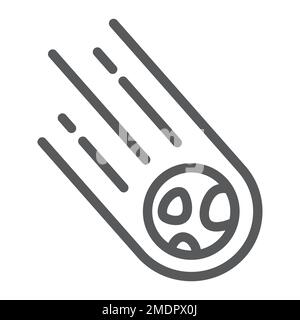 Asteroid line icon, space and meteor, meteorite sign, vector graphics, a linear pattern on a white background, eps 10. Stock Vector