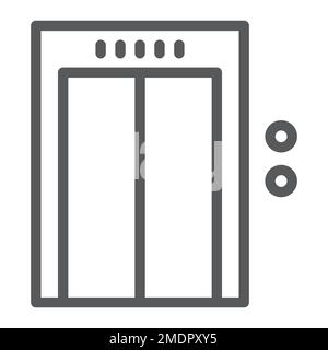 Elevator line icon, hotel and level, lift sign, vector graphics, a linear pattern on a white background, eps 10. Stock Vector