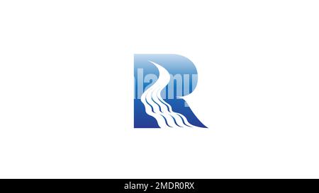 letter k abstract blue river symbol logo vector Stock Vector Image ...