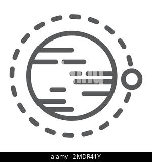 Orbit line icon, cosmos and space, circle sign, vector graphics, a linear pattern on a white background, eps 10. Stock Vector