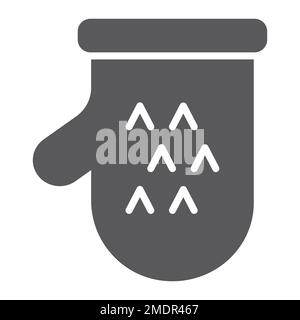 Glove glyph icon, clothing and hand, mitten sign, vector graphics, a solid pattern on a white background, eps 10. Stock Vector