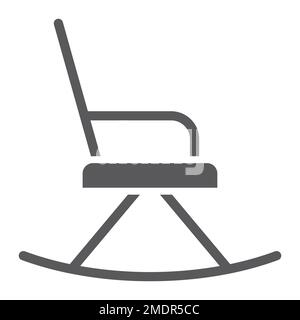 Rocking chair glyph icon, furniture and home, armchair sign, vector graphics, a solid pattern on a white background, eps 10. Stock Vector