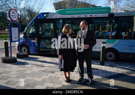 The UK’s first autonomous bus service, AB1 crossing the Forth Road ...