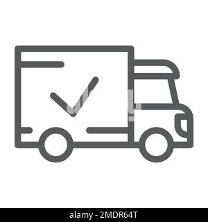 Delivery line icon, shipping and service, truck sign, vector graphics, a linear pattern on a white background, eps 10. Stock Vector