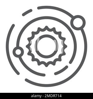 Solar system line icon, space and galaxy, universe sign, vector graphics, a linear pattern on a white background, eps 10. Stock Vector