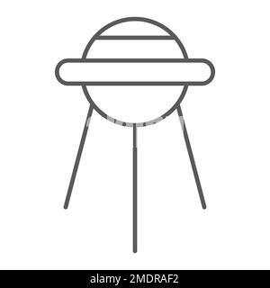 Sputnik thin line icon, space and shuttle, satellite sign, vector graphics, a linear pattern on a white background, eps 10. Stock Vector