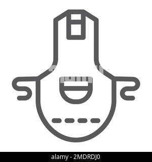Apron line icon, clothing and kitchen, pinafore sign, vector graphics, a linear pattern on a white background, eps 10. Stock Vector