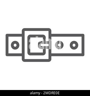 Belt line icon, clothing and fashion, strap sign, vector graphics, a linear pattern on a white background, eps 10. Stock Vector