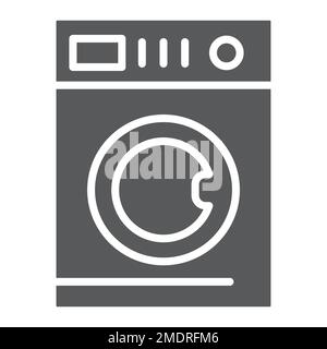 Car washing glyph icon, laundry and clean, washing machine sign, vector graphics, a solid pattern on a white background, eps 10. Stock Vector