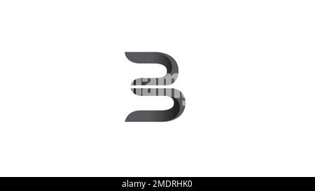 Creative Grey B Letter Gradient Alphabet Logo Vector Stock Vector