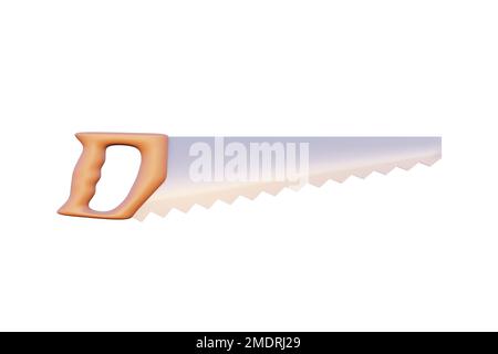 Metal hand saw isolated on white, 3d rendered Stock Photo
