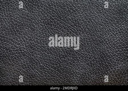 Black leather texture - horizontal photograph Stock Photo