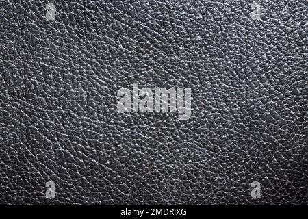 Black leather texture - horizontal photograph Stock Photo