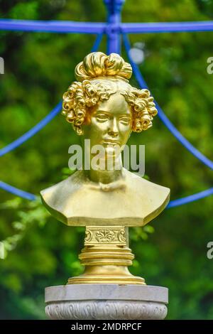 Bust of Henriette Sontag, Fuerst-Pueckler-Park Branitz, Cottbus, Brandenburg, Germany Stock Photo