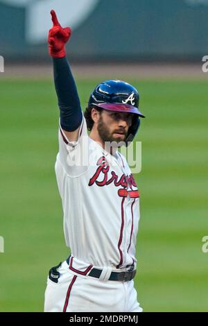 Atlanta Braves center fielder Guillermo Heredia (38) is shown against the  Washington Nationals during a baseball game Tuesday, June 1, 2021, in  Atlanta. (AP Photo/John Bazemore Stock Photo - Alamy