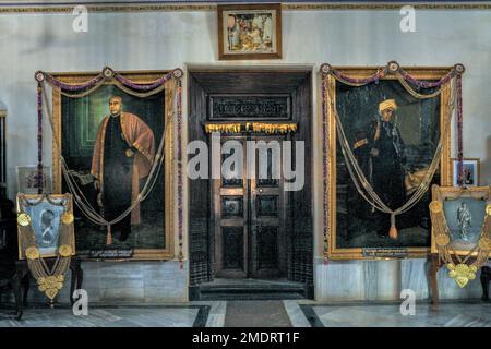 08 22 2009 Vintage Architectura Heritage.Old Wooden House at Chettinad near Karaikudi Tamil Nadu India Stock Photo