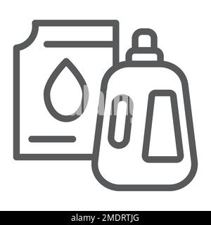 Detergent line icon, laundry and wash, jerrycan sign, vector graphics, a linear pattern on a white background, eps 10. Stock Vector