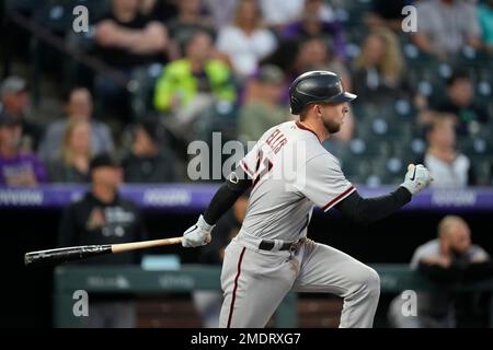 Arizona Diamondbacks third baseman Drew Ellis warms up during the first  inning of a spring training baseball game against the San Francisco Giants  Wednesday, March 23, 2022, in Scottsdale, Ariz. (AP Photo/Ross