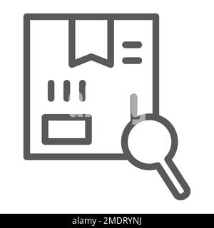 Search line icon, cargo and service, package tracking sign, vector graphics, a linear pattern on a white background, eps 10. Stock Vector