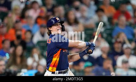 Houston, United States. 13th June, 2023. Houston Astros center fielder Jake  Meyers (6) bats in the bottom of the 8th inning during the MLB game between  the Washington Nationals and the Houston