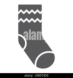 Sock glyph icon, apparel and clothing, hosiery sign, vector graphics, a solid pattern on a white background, eps 10. Stock Vector