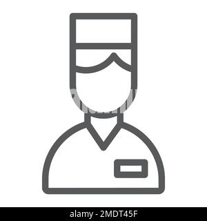 Valet line icon, hotel and service, concierge sign, vector graphics, a linear pattern on a white background, eps 10. Stock Vector