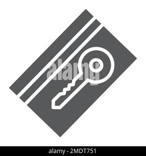 Key card glyph icon, hotel and access, electronic pass sign, vector graphics, a solid pattern on a white background, eps 10. Stock Vector