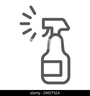 Sprayer line icon, aerosol and clean, bottle sign, vector graphics, a linear pattern on a white background, eps 10. Stock Vector