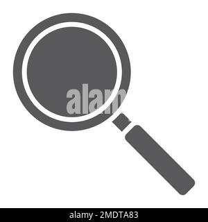 Search glyph icon, enlarge and exploration, magnifying glass sign, vector graphics, a solid pattern on a white background, eps 10. Stock Vector