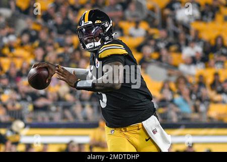 Pittsburgh Steelers quarterback Dwayne Haskins (3) passes against