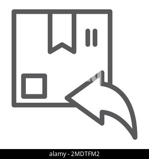 Return line icon, parcel and delivery, package sign, vector graphics, a linear pattern on a white background, eps 10. Stock Vector