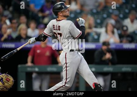 Arizona Diamondbacks third baseman Drew Ellis warms up during the first  inning of a spring training baseball game against the San Francisco Giants  Wednesday, March 23, 2022, in Scottsdale, Ariz. (AP Photo/Ross