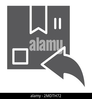 Return glyph icon, parcel and delivery, package sign, vector graphics, a solid pattern on a white background, eps 10. Stock Vector