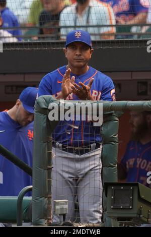 This is a 2021 photo of Luis Rojas of the New York Mets baseball team. This  image reflects the New York Mets active roster as of Thursday, Feb. 25, 2021  when this