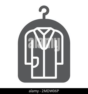 Cover for clothes solid icon, laundry and protection, dry cleaning sign, vector graphics, a solid pattern on a white background, eps 10. Stock Vector