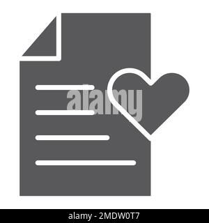 Wish list glyph icon, paper and document, checklist sign, vector graphics, a solid pattern on a white background, eps 10. Stock Vector