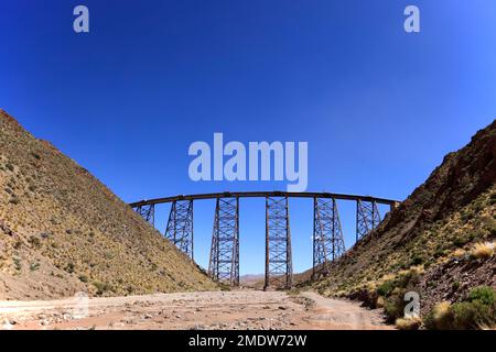 La Polvorilla viaduct of the train of the clouds, Argentina Stock Photo