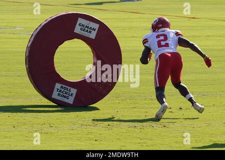 Kansas City Chiefs cornerback Dicaprio Bootle greets fans as he