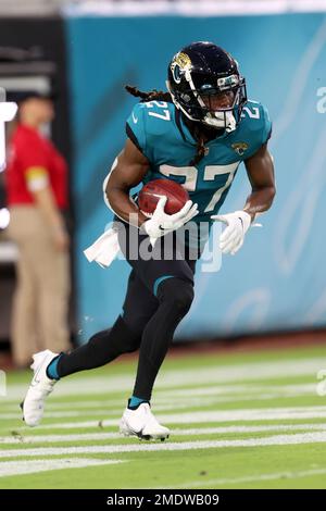 December 18, 2022: Jacksonville Jaguars cornerback CHRIS CLAYBROOKS (6)  makes a catch at warm ups during the Jacksonville Jaguars vs Dallas Cowboys  NFL game at TIAA Bank Field Stadium in Jacksonville, Fl