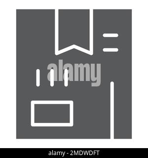 Box glyph icon, parcel and package, cardboard sign, vector graphics, a solid pattern on a white background, eps 10. Stock Vector