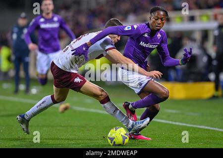 Artemio Franchi stadium, Florence, Italy, January 21, 2023, ACF Fiorentina  team line-up during ACF Fiorentina vs Torino FC - italian soccer Serie A  Stock Photo - Alamy