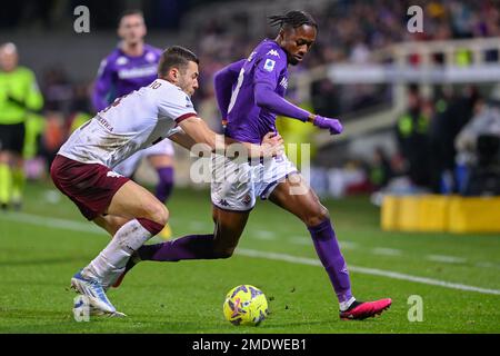 Artemio Franchi stadium, Florence, Italy, January 21, 2023, ACF Fiorentina  team line-up during ACF Fiorentina vs Torino FC - italian soccer Serie A  Stock Photo - Alamy