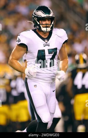 Philadelphia Eagles tight end Jack Stoll plays against the Cleveland Browns  in the first half during an NFL preseason football game in Cleveland,  Sunday, Aug. 21, 2022. (AP Photo/Ron Schwane Stock Photo 